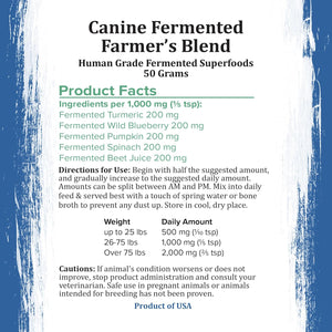 Canine Fermented Farm Superfood Dog Supplement - 50 Grams