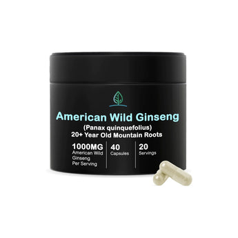 American Wild Ginseng Root Powder or Capsule - 25 Gram / 40 Count